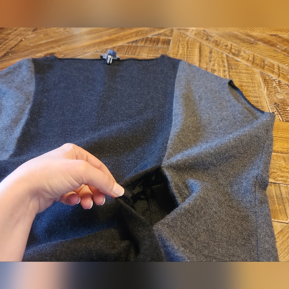 Bergdorf Goodman Vince Angola Wool Charcoal Gray Dolman Short Sleeve Sweater Med - Picture 9 of 12